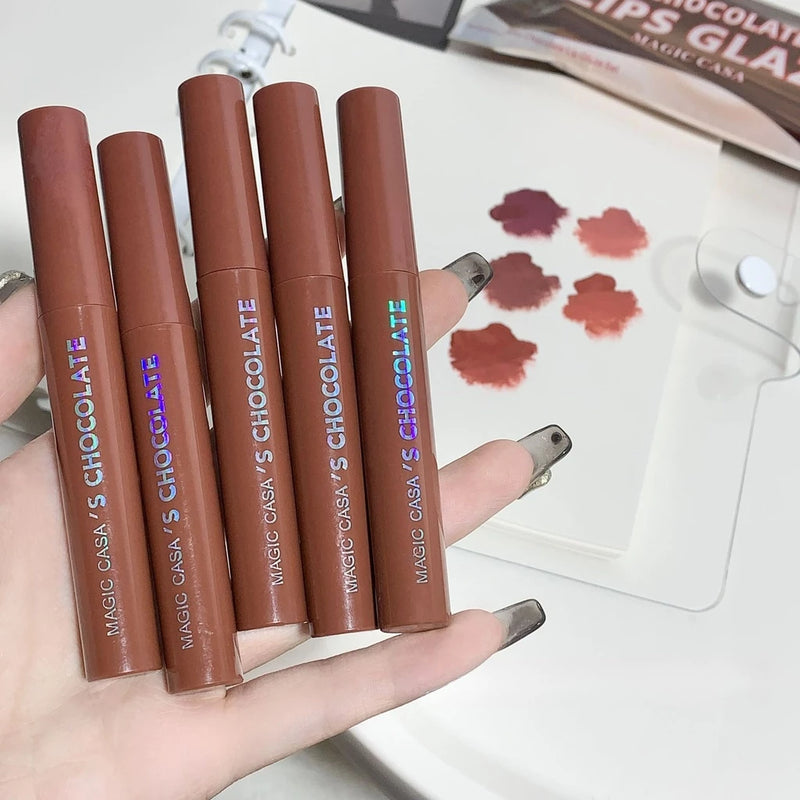 Kit com 5 Batons Matte – Nudes & Chocolate | Longa Duração e Alta Cobertura- FRETE GRÁTIS