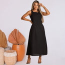 Vestido Linho Casual - Com bolso - FRETE GRÁTIS